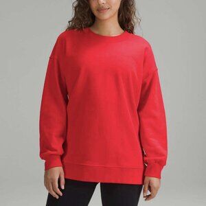 Lululemon Perfectly Oversized Crew Sweatshirt Red M/L | Relaxed Fit Athleisure
